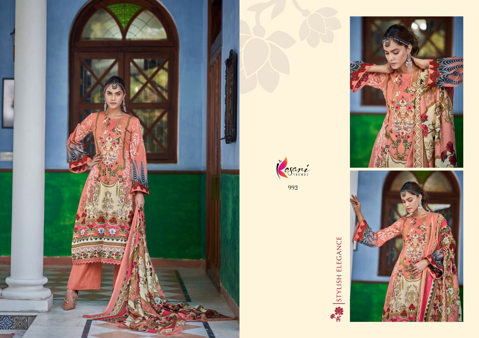 Kesari Casual Wear Wholesale Karachi Cotton Dress Material